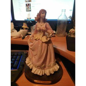 Vintage Gentili Collection Figurine 9.5" Tall Woman With Pink and White Dress